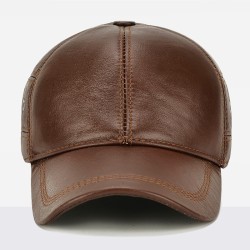 Clayzinzan Men’s Winter Leather Cap – Warm Lined Vintage Newsboy Hat for Cold Weather, Stylish & Durable